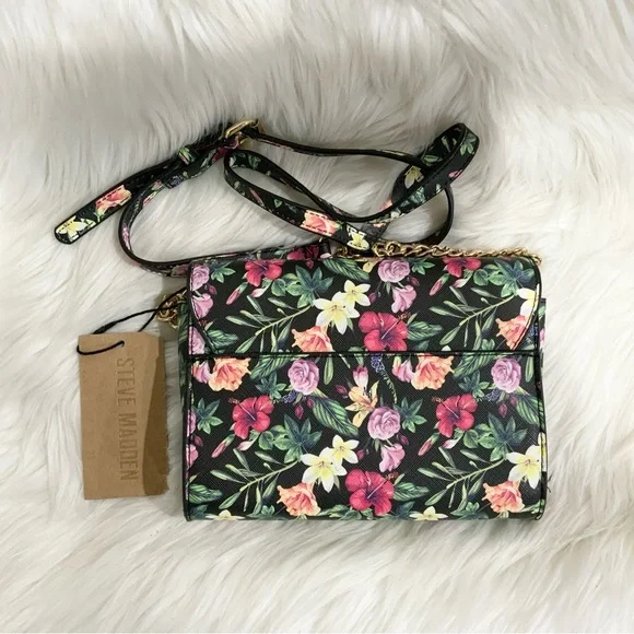 Steve Madden Blynn Black Floral Crossbody Bag - Picture 2 of 4